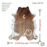 Exotic Tricolor Cowhide Rug , Size: X-Jumbo(XXL), Code: AW137