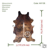 Light Brindle  Cowhide Rug , Size: X-Jumbo(XXL), Code: AW138