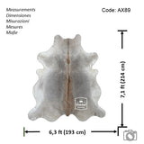 Grey Cowhide Rug , Size: Large(L), Code: AX89