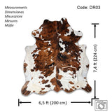 Exotic Tricolor Cowhide Rug , Size: Large(L), Code: DR03
