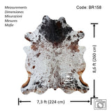 Salt & Pepper Cowhide Rug , Size: X-Jumbo(XXL), Code: BR158