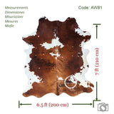 Tricolor Cowhide Rug , Size: Large(L), Code: AW81