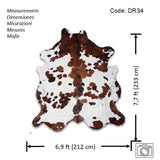 Tricolor Cowhide Rug , Size: Jumbo(XL), Code: DR34