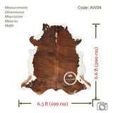 Light Brindle Tricolor Cowhide Rug , Size: Large(L), Code: AW04