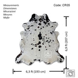Black and White Cowhide Rug , Size: Large(L), Code: CR05
