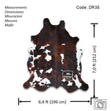 Tricolor Cowhide Rug , Size: Large(L), Code: DR35