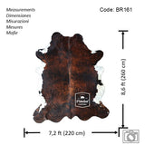 Dark Brindle Tricolor Cowhide Rug , Size: X-Jumbo(XXL), Code: BR161