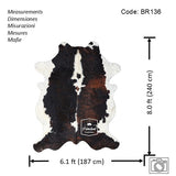 Tricolor Cowhide Rug , Size: X-Jumbo(XXL), Code: BR136