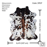 Exotic Tricolor Cowhide Rug , Size: Jumbo(XL), Code: DR37