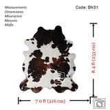 Tricolor Cowhide Rug , Size: X-Jumbo(XXL), Code: BN51