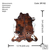 Dark Brindle Tricolor Cowhide Rug , Size: X-Jumbo(XXL), Code: BR162