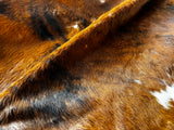 Light Brindle Tricolor Cowhide Rug , Size: Jumbo(XL), Code: AZ16