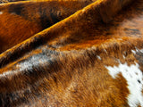 Light Brindle Tricolor Cowhide Rug , Size: Jumbo(XL), Code: AZ16