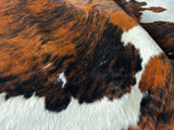 Light Brindle Tricolor Cowhide Rug , Size: Jumbo(XL), Code: BN24