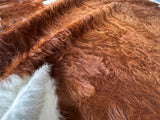 Brown and White Cowhide Rug , Size: Large(L), Code: BR03