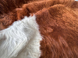 Brown and White Cowhide Rug , Size: Large(L), Code: BR03