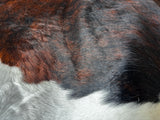 Dark Brindle Tricolor Cowhide Rug , Size: X-Jumbo(XXL), Code: BR161