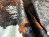 Dark Brindle Tricolor Cowhide Rug , Size: X-Jumbo(XXL), Code: BR161