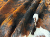 Dark Brindle Tricolor Cowhide Rug , Size: X-Jumbo(XXL), Code: BR162