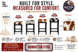 Manhattan Stool - All sizes and Colors