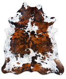 Tricolor Cowhide Rug | Hair on Cowhide Rug Tricolor | Luxury Cowhide Rug | Prime Brindle Tricolor Cowhide Rug