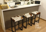 Cowhide Soho Stool | Bespoke Modern Cowhide Bar Stool: Made-to-Order Height and Cowhide Color