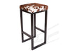 Light Tricolor Cowhide Brooklyn Stool | Cowhide Counter Stool | Luxury Cowhide Bar Stool | Square Cushion | Height: Extra Large