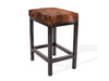 Dark Brindle Cowhide Manhattan Stool | Cowhide Counter Stool | Luxury Cowhide Bar Stool | Rectangular Cushion | Height: Medium