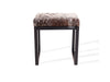 Salt & Pepper Brown Cowhide Bronx Stool | Cowhide Counter Stool | Luxury Cowhide Bar Stool | Rectangular Cushion | Height: Small