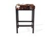 Dark Tricolor Cowhide Manhattan Stool | Cowhide Counter Stool | Luxury Cowhide Bar Stool | Rectangular Cushion | Height: Large