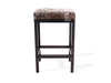 Salt & Pepper Brown Cowhide Manhattan Stool | Cowhide Counter Stool | Luxury Cowhide Bar Stool | Rectangular Cushion | Height: Large