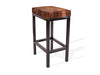 Dark Brindle Cowhide Manhattan Stool | Cowhide Counter Stool | Luxury Cowhide Bar Stool | Rectangular Cushion | Height: Large
