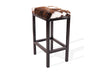 Dark Tricolor Cowhide Manhattan Stool | Cowhide Counter Stool | Luxury Cowhide Bar Stool | Rectangular Cushion | Height: Large