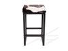 Black & White Cowhide Brooklyn Stool | Cowhide Counter Stool | Luxury Cowhide Bar Stool | Square Cushion | Height: Large