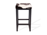 Black & White Cowhide Brooklyn Stool | Cowhide Counter Stool | Luxury Cowhide Bar Stool | Square Cushion | Height: Large