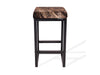 Light Brindle Cowhide Brooklyn Stool | Cowhide Counter Stool | Luxury Cowhide Bar Stool | Square Cushion | Height: Large