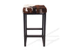 Dark Tricolor Cowhide Brooklyn Stool | Cowhide Counter Stool | Luxury Cowhide Bar Stool | Square Cushion | Height: Large