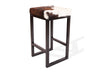 Dark Tricolor Cowhide Brooklyn Stool | Cowhide Counter Stool | Luxury Cowhide Bar Stool | Square Cushion | Height: Large