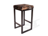 Light Brindle Cowhide Brooklyn Stool | Cowhide Counter Stool | Luxury Cowhide Bar Stool | Square Cushion | Height: Large