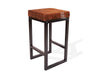 Dark Brindle Cowhide Brooklyn Stool | Cowhide Counter Stool | Luxury Cowhide Bar Stool | Square Cushion | Height: Large