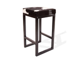 Black & White Cowhide Brooklyn Stool | Cowhide Counter Stool | Luxury Cowhide Bar Stool | Square Cushion | Height: Large