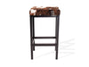 Dark Tricolor Cowhide Manhattan Stool | Cowhide Counter Stool | Luxury Cowhide Bar Stool | Rectangular Cushion | Height: Extra Large