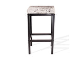 Salt & Pepper Brown Cowhide Manhattan Stool | Cowhide Counter Stool | Luxury Cowhide Bar Stool | Rectangular Cushion | Height: Extra Large