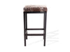Salt & Pepper Brown Cowhide Manhattan Stool | Cowhide Counter Stool | Luxury Cowhide Bar Stool | Rectangular Cushion | Height: Extra Large
