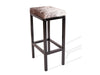Salt & Pepper Brown Cowhide Manhattan Stool | Cowhide Counter Stool | Luxury Cowhide Bar Stool | Rectangular Cushion | Height: Extra Large