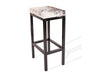 Salt & Pepper Brown Cowhide Manhattan Stool | Cowhide Counter Stool | Luxury Cowhide Bar Stool | Rectangular Cushion | Height: Extra Large