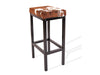 Light Tricolor Cowhide Manhattan Stool | Cowhide Counter Stool | Luxury Cowhide Bar Stool | Rectangular Cushion | Height: Extra Large