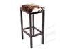 Dark Tricolor Cowhide Manhattan Stool | Cowhide Counter Stool | Luxury Cowhide Bar Stool | Rectangular Cushion | Height: Extra Large