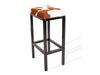 Brown & White Cowhide Manhattan Stool | Cowhide Counter Stool | Luxury Cowhide Bar Stool | Rectangular Cushion | Height: Extra Large