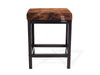 Dark Brindle Cowhide Manhattan Stool | Cowhide Counter Stool | Luxury Cowhide Bar Stool | Rectangular Cushion | Height: Medium